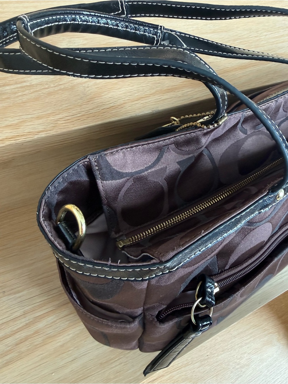 Authentic Coach Brown Signature Tote Bag - Picture 6 of 16